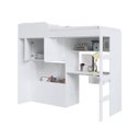 Ver imagem 5 de Cama Infantil 193,5cm C/ Escrivaninha Armário 2 Portas e Baú Cor:branco