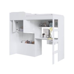 Cama Infantil 193,5cm C/ Escrivaninha Armário 2 Portas e Baú Cor:branco - 5