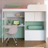 Cama Infantil 193,5cm C/ Escrivaninha Armário 2 Portas e Baú Cor:branco - 2