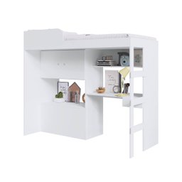 Cama Infantil 193,5cm C/ Escrivaninha Armário 2 Portas e Baú Cor:branco - 3