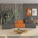 Ver imagem 1 de Sofá 3 Lugares Orgânico com Chaise e 2 Módulos Berlim Bouclê Gf K01 - D’Rossi