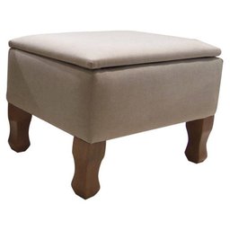 Puff Baú Maria Vitoria Linho Bege - Phoenix - 1