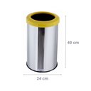 Ver imagem 2 de Lixeira Aço Inox Com Aro Plástico Lixo Reciclável Cozinha 20 Litros - Amarelo
