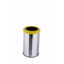 Ver imagem 1 de Lixeira Aço Inox Com Aro Plástico Lixo Reciclável Cozinha 20 Litros - Amarelo