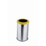 Lixeira Aço Inox Com Aro Plástico Lixo Reciclável Cozinha 20 Litros - Amarelo - 1