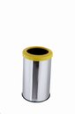 Ver imagem 1 de Lixeira Aço Inox Com Aro Plástico Lixo Reciclável Cozinha 20 Litros - Amarelo
