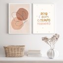 Ver imagem 1 de Kit 2 Quadros Borboleta Deus É Bom o Tempo todo 33x24cm - com Vidro:madeira Branca