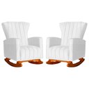 Ver imagem 1 de Kit 2 Poltronas Estofada Balanço Melinda Suede Branco