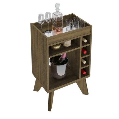 Aparador Adega Bar 4 Nichos 72x45 Cm Dri 4102 Pinho Arly
