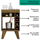 Ver imagem 5 de Aparador Adega Bar 4 Nichos 72x45 Cm Dri 4102 Pinho Arly