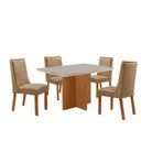 Ver imagem 2 de Mesa de Jantar Olímpia 120 cm Tampo MDF Vidro Canto Copo com 4 Cadeiras Carolina Moderna Mobília