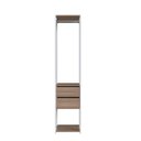 Ver imagem 2 de Closet Modulado Guarda Roupa Roupeiro Quarto Casal 2 Gavetas 3 Prateleiras Branco Marrom Madeira