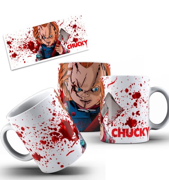 Caneca Chucky Personalizada Porcelana Branca 325ml