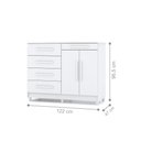 Ver imagem 3 de Cômoda Sapateira Orion Branco 5 Gavetas 2 Portas