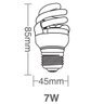 Lâmpada Compacta 7W Full Spiral Taschibra 127V Luz Amarela 2700K - 2