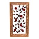 Ver imagem 1 de Quadro Painel Decorativo de Parede Moldura Rustica com Flores Brancas Metal Folhagens 100x50 Cm