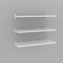 Ver imagem 1 de Kit 3 Prateleiras 60X25 + 6 Suportes Em Pp  Branco Linha Studio Brasforma K3Sb60X25X1.5Uv