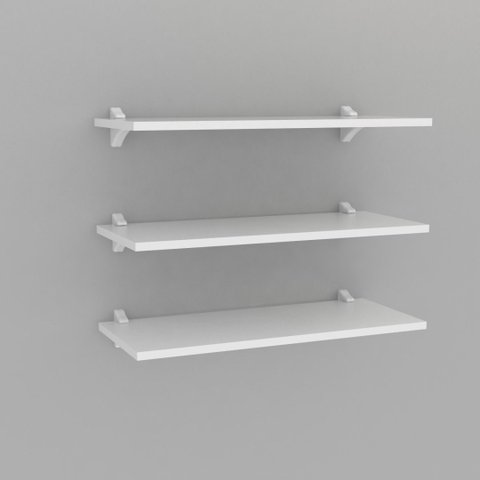 Kit 3 Prateleiras 60X25 + 6 Suportes Em Pp  Branco Linha Studio Brasforma K3Sb60X25X1.5Uv