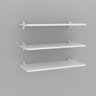 Kit 3 Prateleiras 60X25 + 6 Suportes Em Pp  Branco Linha Studio Brasforma K3Sb60X25X1.5Uv - 1