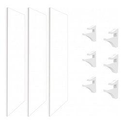 Kit 3 Prateleiras 60X25 + 6 Suportes Em Pp  Branco Linha Studio Brasforma K3Sb60X25X1.5Uv - 2