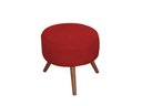 Ver imagem 5 de Kit Namoradeira + 1 Poltrona Decorativa Aurora + Puff Redondo Suede Vermelho Pés Madeira Mz Decor