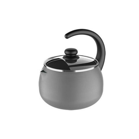 Chaleira Alumínio Com Tampa de Vidro 2L Prata Brinox - 7100/155