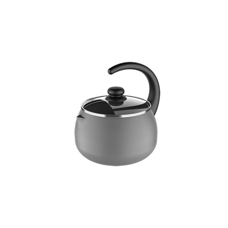 Chaleira Alumínio Com Tampa de Vidro 2L Prata Brinox - 7100/155