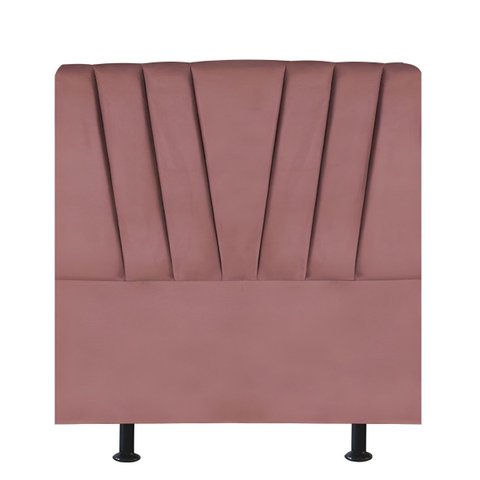 Cabeceira Estofada Cama Box Solteiro 90 Cm Malu Suede:rosé