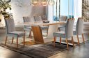 Ver imagem 2 de Sala de Jantar Moderna Retangular com 6 cadeiras 2,0x1,0m - Azaléia - Requinte Salas