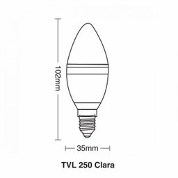 Lâmpada LED Clara Vela 3,1W TVL 25 Taschibra  3000K - 2