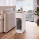 Ver imagem 1 de Mesa Lateral ou de Cabeceira 20cm Nicho e Gaveta Linea Branco/montana B134