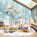 Ver imagem 1 de Conjunto Mesinha Infantil Quatro Cadeirinhas Hora de Brincar - Natural/branco