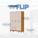 Ver imagem 5 de Guarda-Roupa para Quarto de Bebê 4 Portas Flip Bege/Areia Fosco/Savana