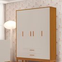 Ver imagem 1 de Guarda-Roupa para Quarto de Bebê 4 Portas Flip Bege/Areia Fosco/Savana