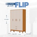Ver imagem 3 de Guarda-Roupa para Quarto de Bebê 4 Portas Flip Bege/Areia Fosco/Savana