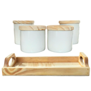 Ver imagem 1 de Kit Higiene Bebê 5 Pçs - Bandeja e Potes - Porcelana Branca