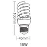Lâmpada Compacta 15W Full Spiral Taschibra 127V - 2