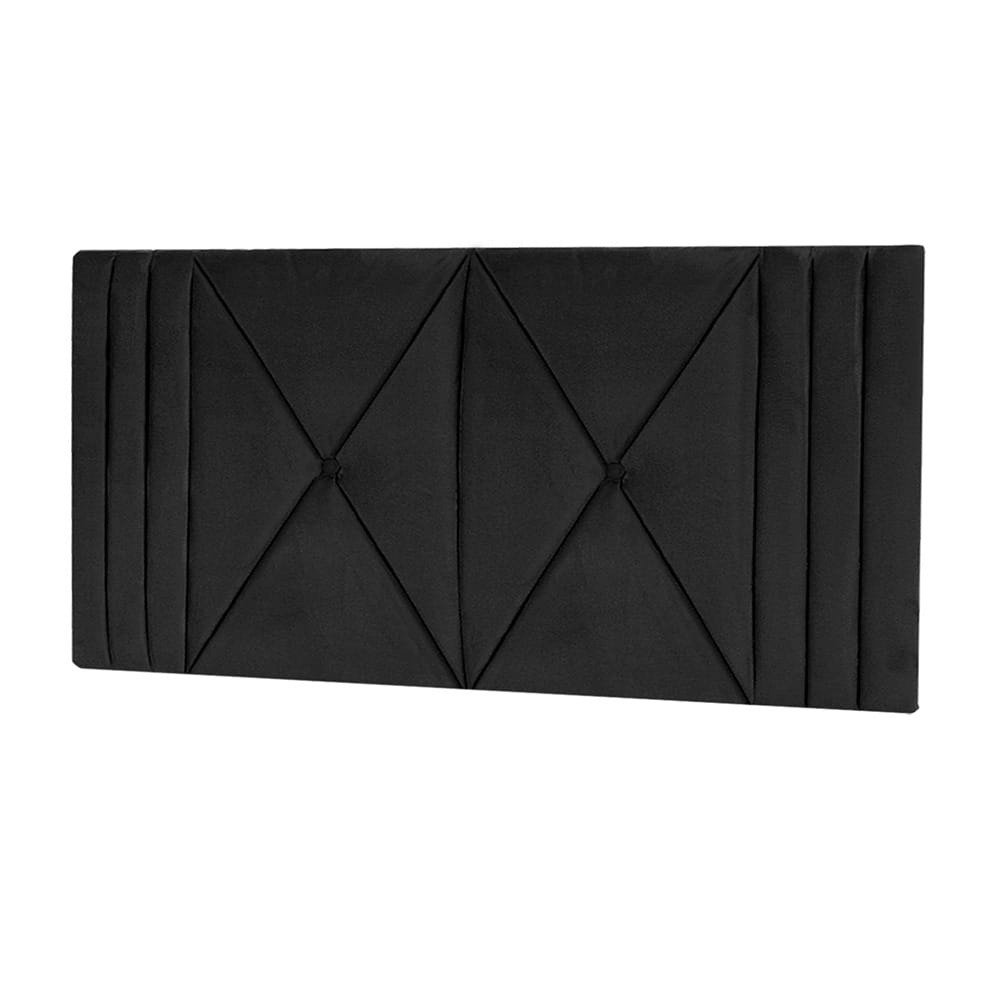 Cabeceira Estofada Casal 1,40cm Preto Sued Tóquio Quarto Decoração Lisa