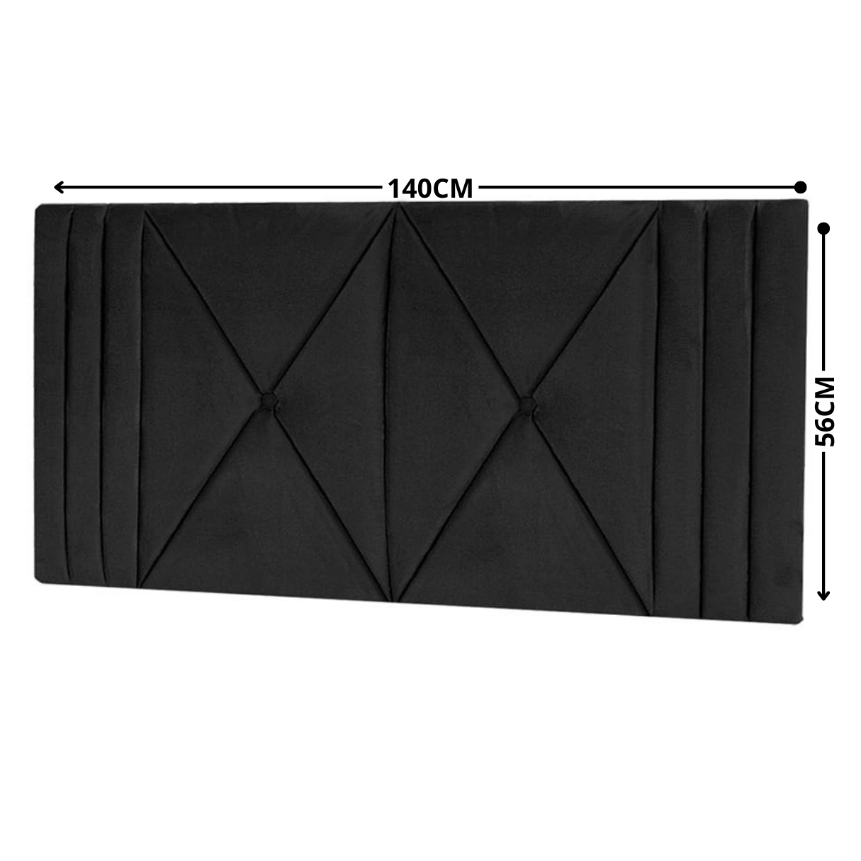 Cabeceira Estofada Casal 1,40cm Preto Sued Tóquio Quarto Decoração Lisa - 5