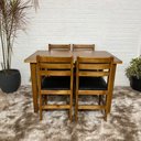 Ver imagem 3 de Conjunto Fixo Floresta Mesa 120x80 com 4 Cadeiras Estofadas Cor:mel