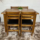 Ver imagem 2 de Conjunto Fixo Floresta Mesa 120x80 com 4 Cadeiras Estofadas Cor:mel