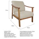 Ver imagem 4 de Poltrona Liz Base Madeira Linho - Doce Sonho Móveis - Bege