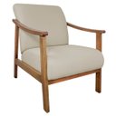 Ver imagem 1 de Poltrona Liz Base Madeira Linho - Doce Sonho Móveis - Bege