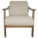 Ver imagem 2 de Poltrona Liz Base Madeira Linho - Doce Sonho Móveis - Bege