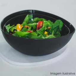 Saladeira Triangular Essential Coza Tigela 2,5l Cozinha Saladeira de Plastico Saladas Preta - 2