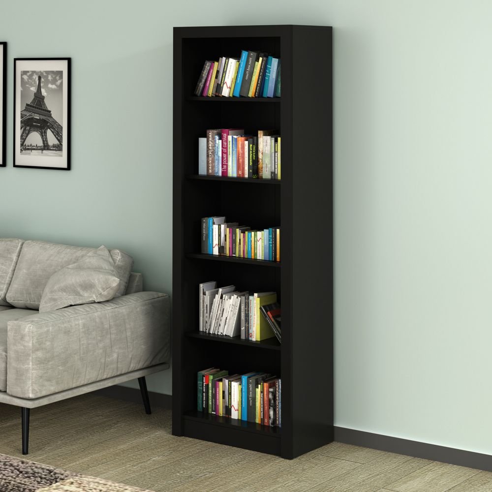 Estante para Livros ou Escritório 60cm 4 Prateleiras Preto Me4104 Tecno Mobili