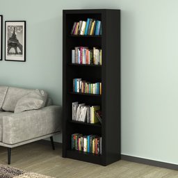 Estante para Livros ou Escritório 60cm 4 Prateleiras Preto Me4104 Tecno Mobili - 1
