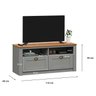 Rack TV Bancada 43 Polegadas Madeira Maciça 2 Gavetas 2 Nichos Bolton Cinza - 3