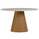Ver imagem 6 de Mesa de Jantar 6 Lugares Redonda 135cm Base Cone Tampo MDF com Vidro Erimon N01 Ypê Off White -
