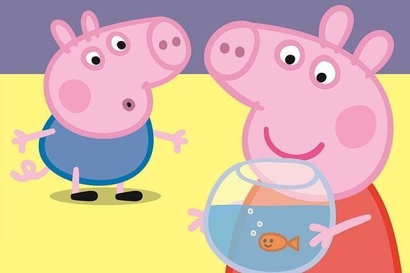 Peppa e George Pig Painel Parede Festa